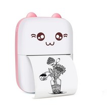 핸드폰사진인화기 사진출력기휴대용 미니 포토 감열식 프린터 블루투스 V4.0 200 DPI 라벨 스티커 영수, 01 PinkWhite