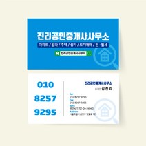 명함 200매/500매 라이트블루01 부동산명함 공인중개사명함 분양명함 고급명함 명함디자인 명함제작 디자인진리, 일반지무광코팅(양면)500매