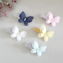 러블리소우 진주 나비 집게핀 - 유아 아동 여아 헤어핀 머리핀