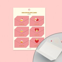 카카오프렌즈 러브 미니봉투 카드세트, 튜브
