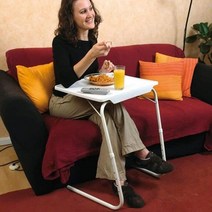 게이밍책상 이케아 1인용 컴퓨터책상 휴대용 테이블 높이 조절 접이식 컴퓨터 소파 사이드, 하얀