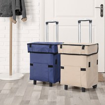 다믈레 접이식 장바구니 휴대용 캐리어 쇼핑 카트 휴대용 장바구니, 한 개, 푸른 색