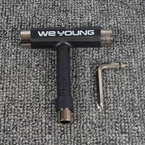 스케이트보드 범용 T형 Y형 공구 다기능 조립 더블 휨 장판 육각교 바퀴 탈부착 나사산 복원, 02 멀티 기능T형공구 블랙 weyoung