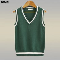 DFMEI.베스트 브이넥 민소매 니트 나시 퍼 나시 커플룩