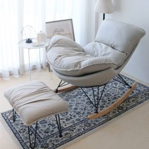 루시아이 북유럽 고급 안락 흔들의자 흔들 쇼파 1인용 락킹체어 수유 의자 임산부 거실 눕는 독서의자 무중력, 그레이, 발 받침대 없음