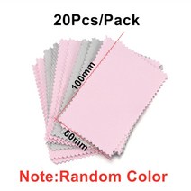 공예 키트 고무링 스틸울 바늘 골무 재단가위 스냅단추펀치 연마 천 실버 색상 청소 10-50 개 부드럽고 깨끗한 닦기 골드 주얼리 도구용, CHINA_6x10cm 20Pcs