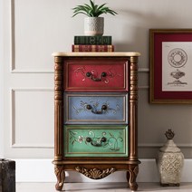 오리엔탈 수납장 단단한 빈티지 나무 틈새 서랍 침실 보관 거실 찬장 사물함 장식, A