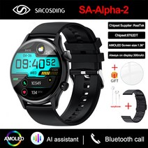 스마트워치 가성비스마트워치 2023new nfc 스마트 시계 남자 amoled 화면, sa-alpha-2 s 블랙 b