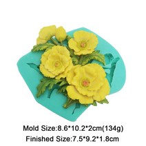밀랍왁스 천연밀랍왁스 야화 꽃모양 실리콘 퐁당 몰드 해바라기 장미 카네이션 케이크 장식 도구 디저트 베, 11 F1089HD