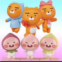 카카오 프렌즈 프라모델 라이언 리틀 어피치 모음 - 리본 하트 후드 스트로베리 레인코트 카톡 캐릭터 피규어 반다이 정품, 라이언(리본)