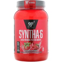 BSN Syntha-6 울트라 프리미엄 프로틴 매트릭스 딸기 밀크셰이크 1.32kg(2.91lbs), 1개