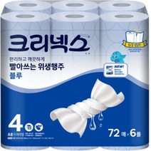 크리넥스 빨아쓰는 위생행주 블루 72매 6롤, 1개