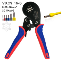 펜홀최고급압착기 VXC9 16-6 육각 0.08-16mm 페놀 펜홀 페롤 단자 핀터미널 단자 커넥터, 1개