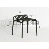 블랙 야외 루프탑 호텔 테라스 카페 테이블 의자 세트, 미니 의자