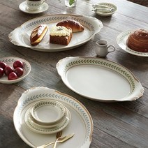 [iswas] [N365] 시라쿠스 로렐 리프 타원 쟁반 2P 세트, 색상:블루로렐