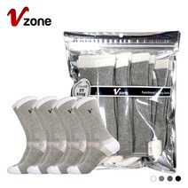 폴턴 V존 남성 캐주얼 장목 양말 PVC 4족 세트 2중바닥 V존 특허기술 편안한 발목조임