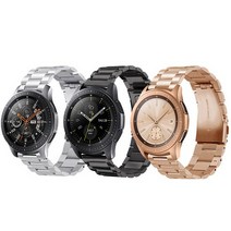 삼성 갤럭시 워치 액티브 2 44mm 40mm 메탈 시계 밴드 스테인리스 스틸 스트랩 20mm (41mm 42mm 호환 가능), 검정