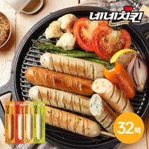 [네네치킨] 네꼬닭 부드러운 닭가슴살 소시지 70g 4종 32팩, 소시지 혼합 32팩 (오8/매8/치8/깻8)