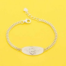 실버925 미아방지팔찌 닭 아기 은 팔찌, 얕은각인, 폰트/각인 배송메세지에작성