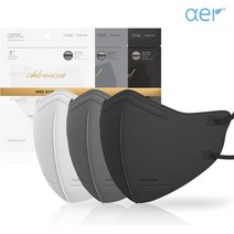 아에르 어드벤스드 마스크 대형 L KF94 50매 화이트 그레이 블랙 얼큰이 빅사이즈 특대형, 어드벤스드 화이트 대형 50매
