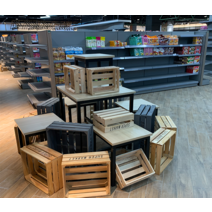 원목칼라박스 공간박스 큐브 나무상자 수납 우드 정리, K  31×21×16 cm