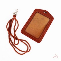 세로가죽명찰 목걸이이름표 사원증 네임택 신분증