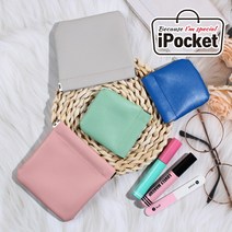 아이포켓 방수 미니 사각 원터치 파우치 핑크 블루 그레이 민트
