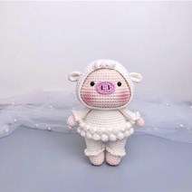 코바늘 인형뜨기 돼지 DIY 취미 할리 토끼 코바늘뜨기 기초 뜨개질, B개