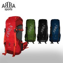 [ABBA] 아바 프리미엄 등산배낭 60L 레인커버 실속형 아웃도어레져등산가방캠핑백팩등산낚시, 블랙