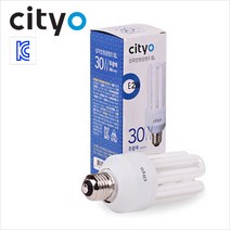씨티 삼파장전구 30W E26, 주광색（하얀빛）, 1