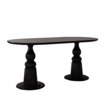 블랙 다이닝 테이블 식탁 라운드 모던 북유럽 원형 미드센추리 카페 원형 타원형 빈티지, 타원직사각형