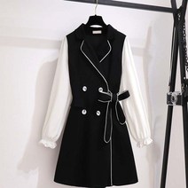 빅사이즈 여성의류 뚱뚱함 이쁜이 MM헵번풍 소흑 슬림핏