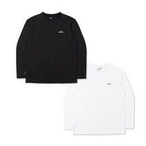 아이더 긴팔 라운드 티셔츠 2PACK(블랙+화이트)/2PACK 남성 긴팔 라운드 티셔츠(DMP23282Z1)