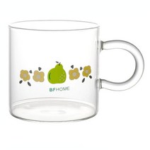 과일 꽃무늬 귀여운 유리컵, 300ml 1개, 이상주의