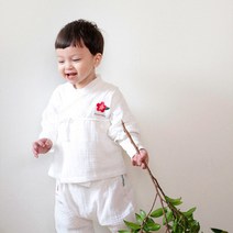 로든베베 유기농 동백꽃 저고리/배냇저고리 아기옷
