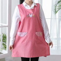 데코에버 풀꽃토끼 원피스앞치마 (기본55~66반), 핑크(기본M사이즈)