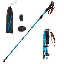 도나샵 테오스카 접이식 두랄루민 초경량등산스틱 2p+스틱케이스 ss-43003, 숏사이즈 블루