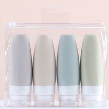 60/90ml 액체 비누 디스펜서 리필 용 실리콘 병 화장품 용기 여행 세트 소녀, [02] 90ml, [06] random 4pcs, [01] Silica gel