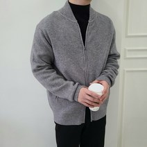 남자 캐시 하찌 블루종 니트집업 자켓 4Color
