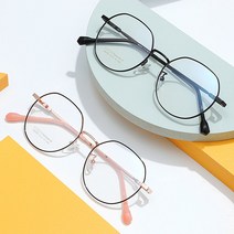 고급 슬림 라운드 크라운판토 얇은 뿔테 금테 은테 티타늄 패션 안경테 블루라이트차단 남자 여자