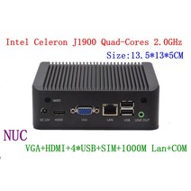 히어로박스 미니 PC 데스크탑 팬리스 인텔 셀러론 쿼드코어 J1900 미니 PC HDMI VGA SIM COM RJ45 나노 컴, 02 J1900-WIFI, 08 8G RAM 240G SSD