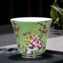 [순수] 레트로 플라워 다기 찻잔 다도 티웨어 사케잔, 단품
