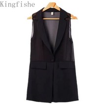 [Kingfishe]여성 여름 정장 쉬폰 롱 조끼 베스트 HH8 zhuo723