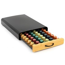 네스프레소 일리 커피 캡슐 호환용 보관함 우드 서랍형 60구 홀더 거치대 디스펜서, 1개