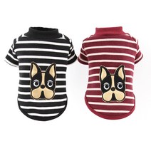 체리스 강아지옷 애견의류 골드프렌치불독 기모티셔츠, 블랙