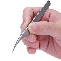 정밀 산업용 핀셋 스테인레스 스틸 곡선 팁 집게 전자 전화 수리 수공구, 02 2pcs