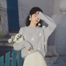 레이스스커트 스웨터 여성 작은 키 겨울 가을 니트 2503356990