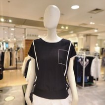 막스카라 스티치 배색 라운드 니트(M22QKR473)