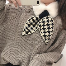 큐티팝 [너무이뻐 ] 부들부들 리얼 페이크퍼 체크 밍크 머플러 목도리