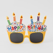 케이크 생일 파티 안경(옐로우) 가정용 업소용 도매 추천 ELM01393XJ, 제목색상또는랜덤